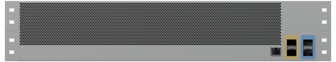 Front view of 2×25G + 2×10G Security Gateway · 2U