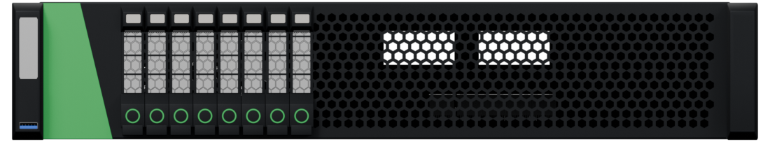 Front view of GPU · 2× 2U