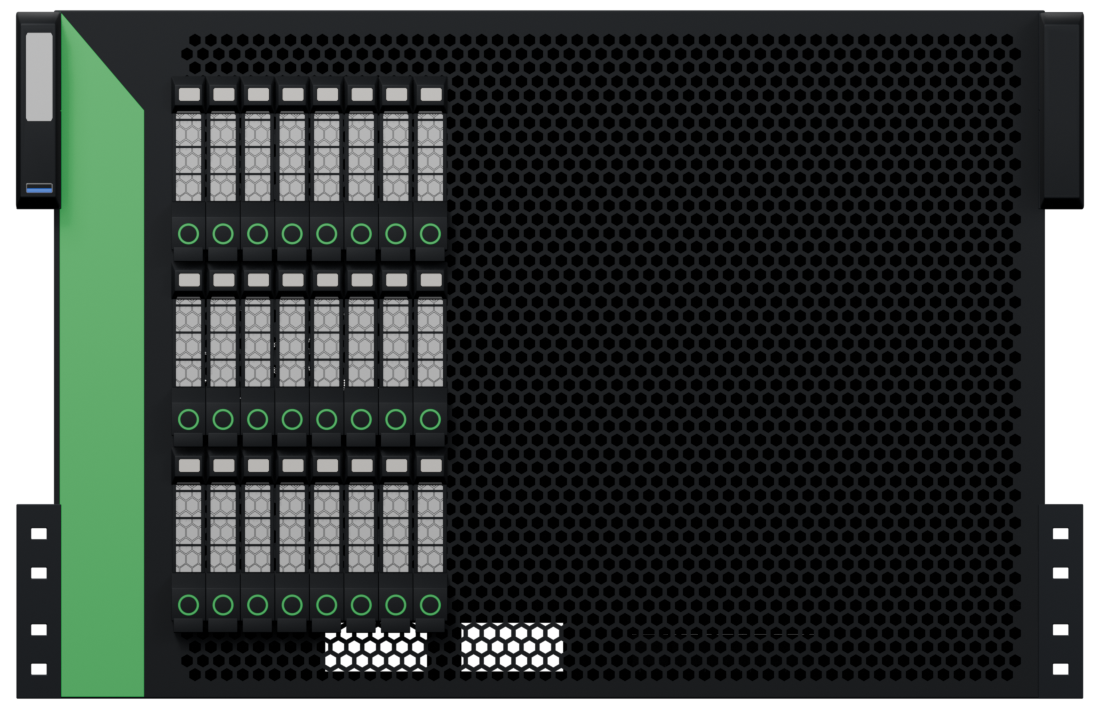 Front view of GPU · 8× 7U