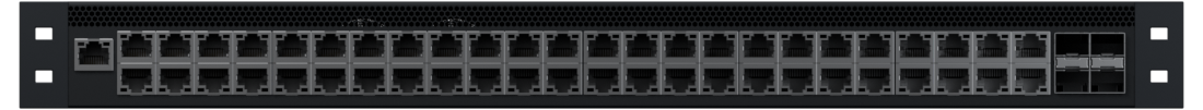 Front view of 48×1G RJ45 + 4×10G SFP+