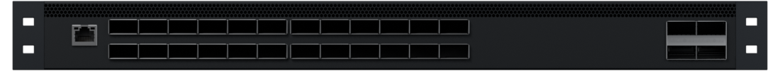 Front view of 24×40G + 4×100G Aggregation